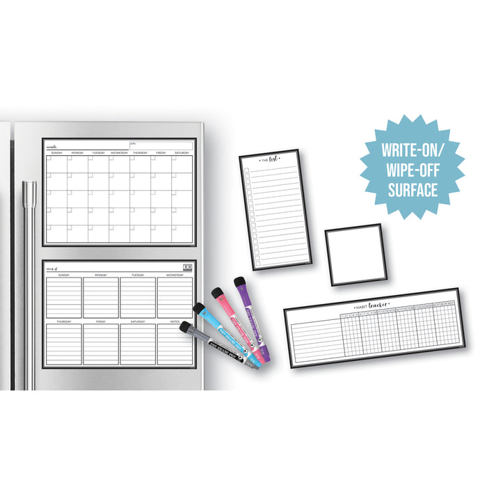 Teacher Created Resources TCR77407 Black & White Dry-Erase Magnetic Calendar Set