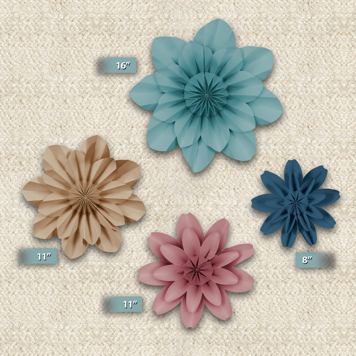 Teacher Created Resources TCR8349 Calming Colors Paper Flowers, Pack of 4
