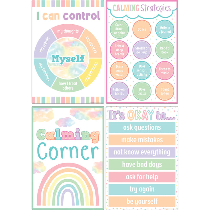 Teacher Created Resources TCR8439 Pastel Pop Calming Strategies Small Poster 12-Pack