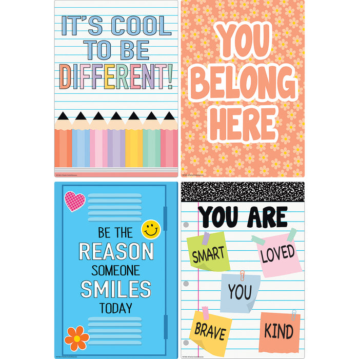 Teacher Created Resources TCR9326 Cool for School Positive Sayings Small Poster Pack, 12 Posters