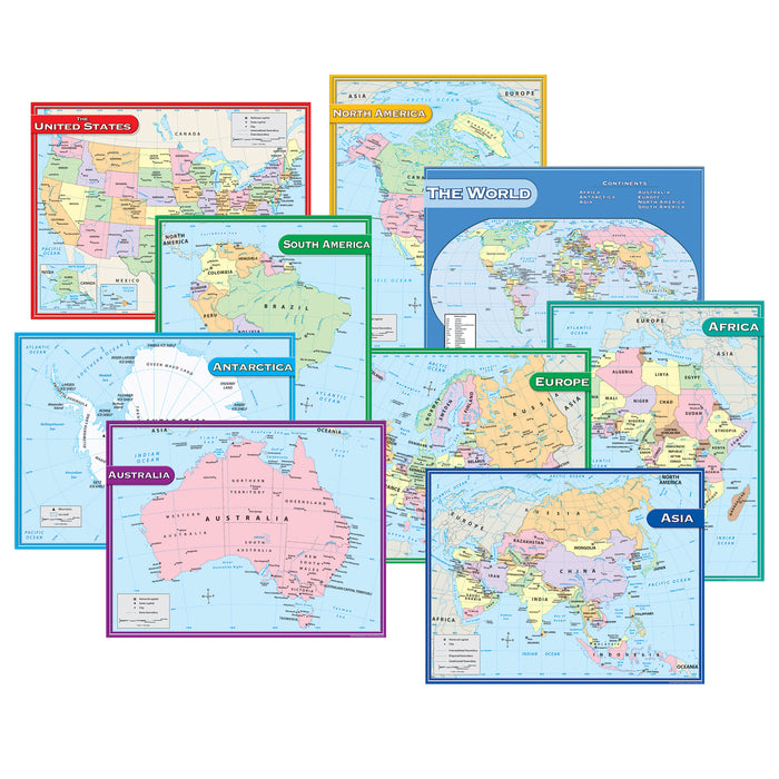 Teacher Created Resources TCR9689 Map Charts Set, Set of 9