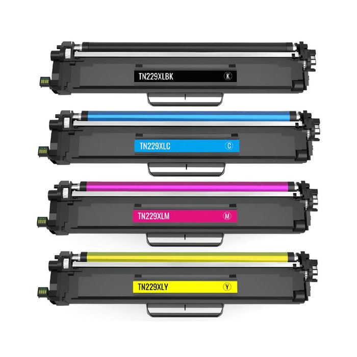 Compatible Brother TN229XL High Yield Black, Cyan, Magenta, Yellow Toner Cartridges