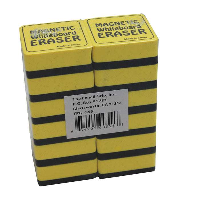 The Pencil Grip TPG355 Magnetic Whiteboard Eraser, 2" x 2", Yellow, Pack of 12