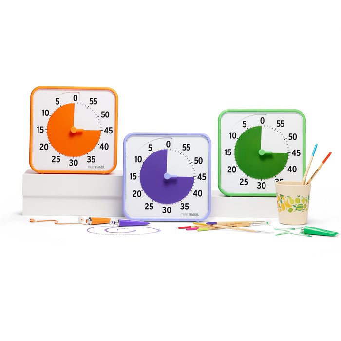 Time Timer TTMTT08BSEC3W Original 8" Timer - Learning Center Classroom Set, Secondary Colors, Set of 3