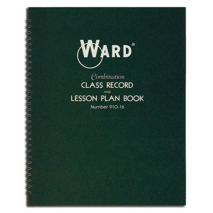 WARD WAR91016 Combination 9-10 Week Class Record + 6 Period Lesson Plan Book