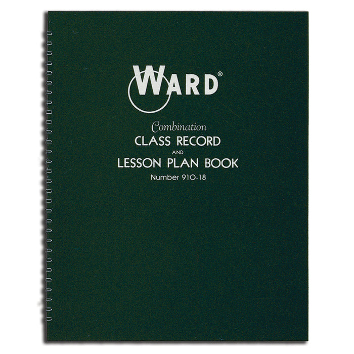 WARD WAR91018 Combination 9-10 Week Class Record + 8 Period Lesson Plan Book