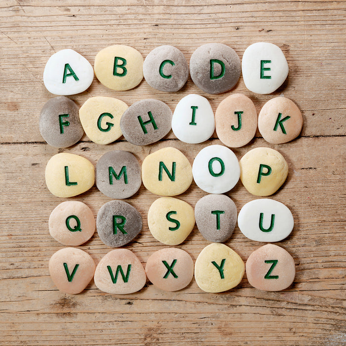 Yellow Door YUS1009 Uppercase Alphabet Pebbles, Set of 26