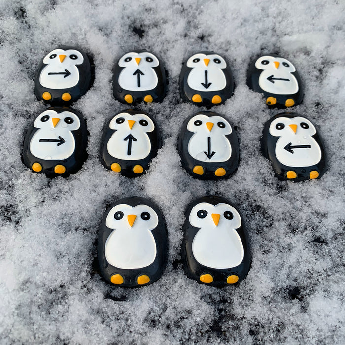Yellow Door YUS1110 Pre-Coding Penguin Stones, Set of 18