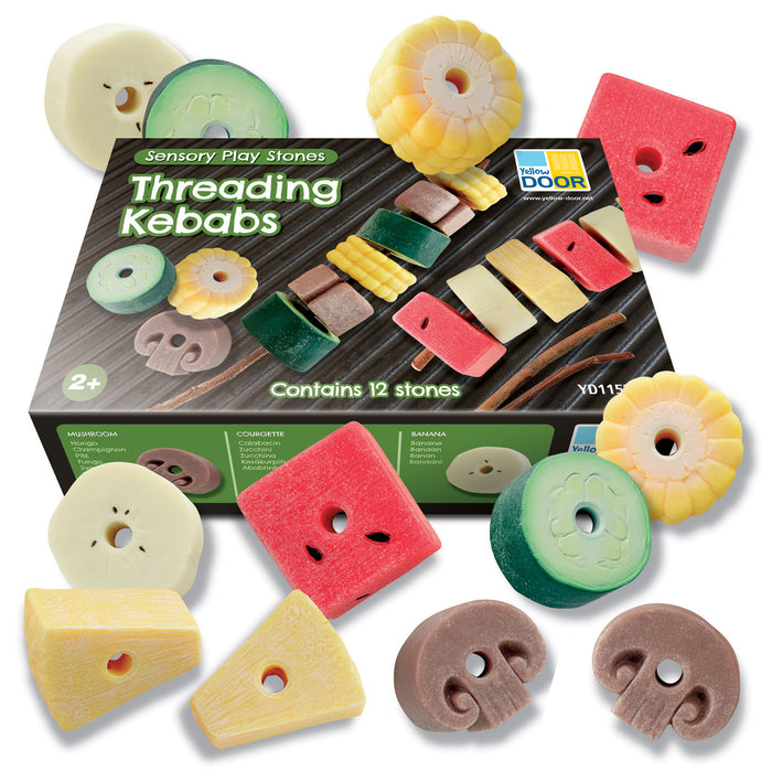 Yellow Door YUS1152 Sensory Play Stones, Threading Kebabs