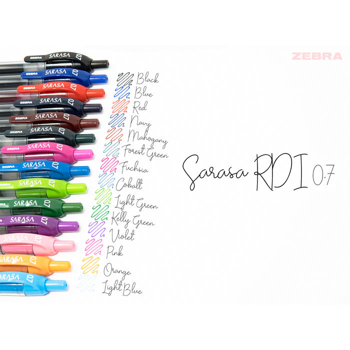 Zebra Pen ZEB46824 Sarasa Gel Retractable Gel Pens, Assorted 14-Pack