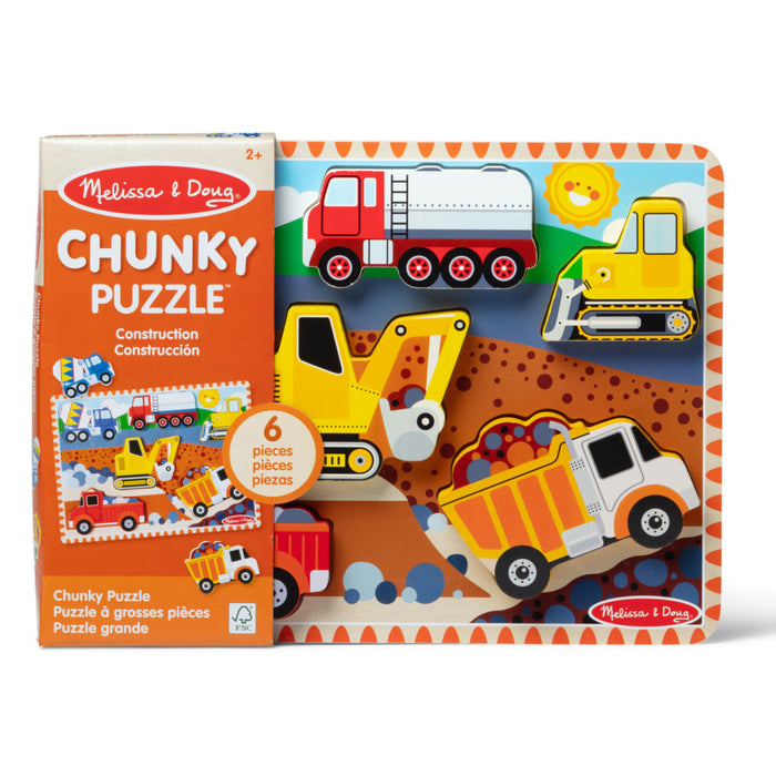 Melissa & Doug LCI3726 Construction Chunky Puzzle