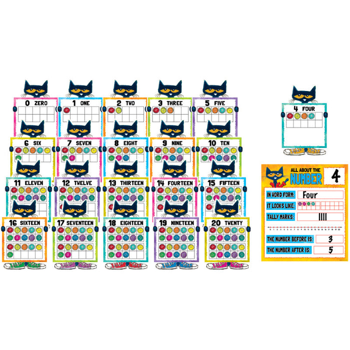 Teacher Created Resources TCR62005 Pete the Cat Numbers 0-20 Bulletin Board Set