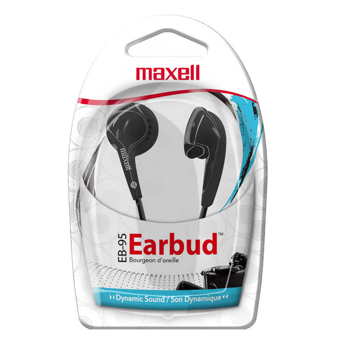 Maxell MAX190560 Budget Stereo Earbuds, Black