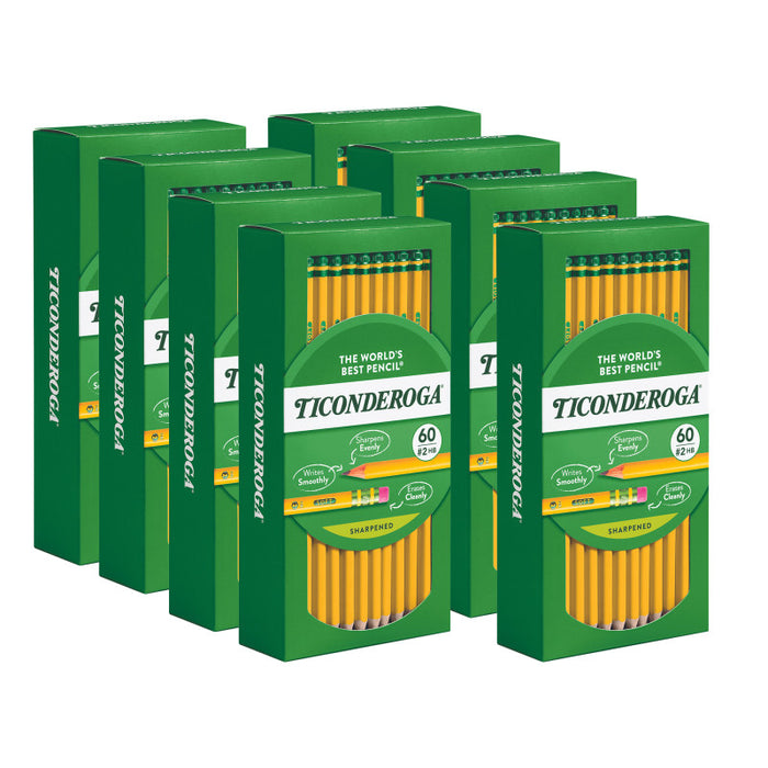 Ticonderoga DIX13480 Yellow #2 Pencils, 480 Count Class Pack