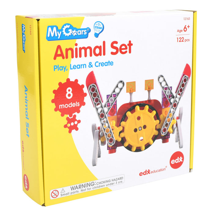 edxeducation CTU12163 My Gears - Animal Set - 122-Piece Model Set