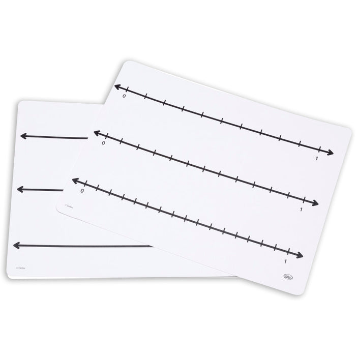 Didax DD-211769 Write-On/Wipe-Off Fraction Number Line Mat, 9"W x 12"L, Pack of 10
