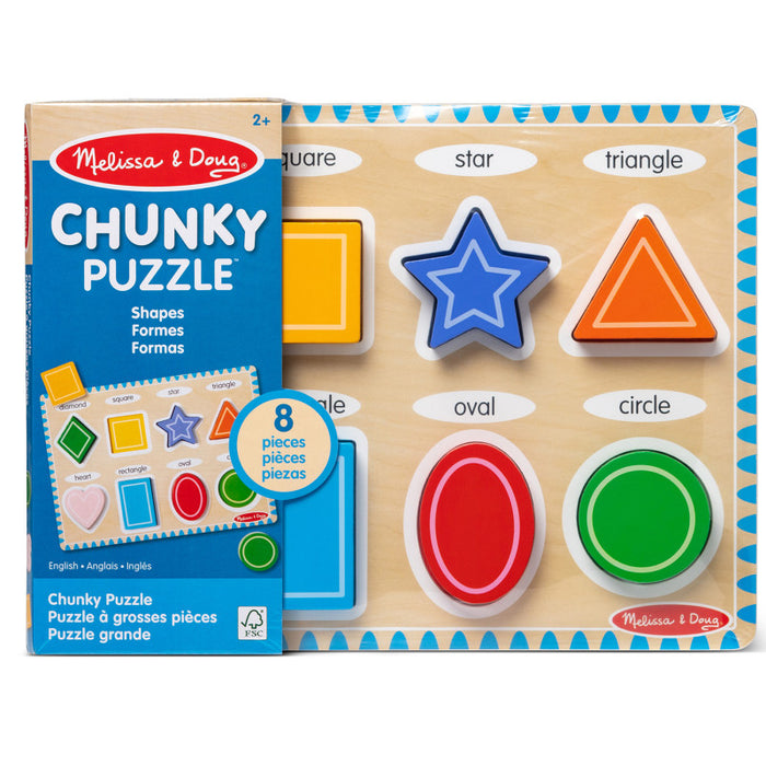 Melissa & Doug LCI3730 Shapes Chunky Puzzle - 8 Pieces