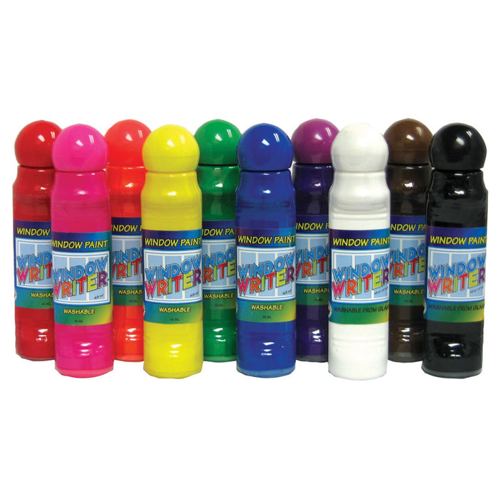 Crafty Dab CV-75556 Window Writers Paint, 10 Colors, 48 ml each