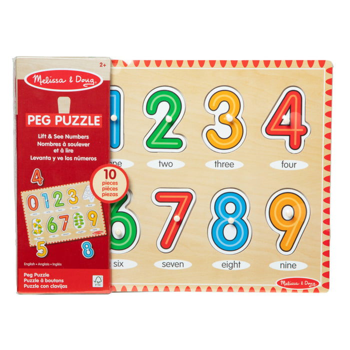 Melissa & Doug LCI50161 See-Inside Numbers Peg Puzzle, 10 Pieces