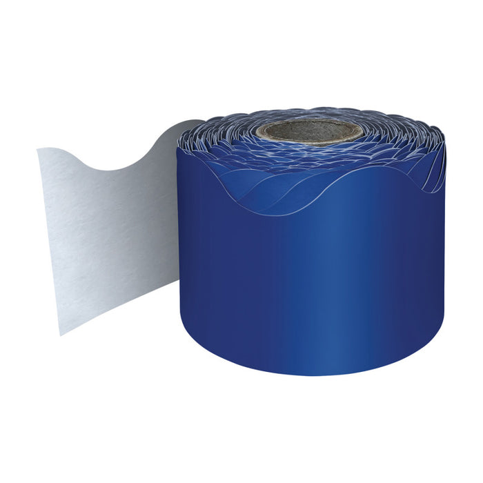 Carson Dellosa Education CD-108469 Navy Rolled Scalloped Border, 65 Feet