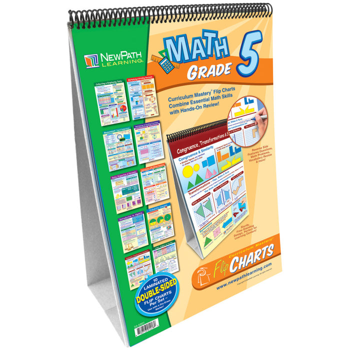NewPath Learning NP-335001 Math Skills Curriculum Mastery Flip Chart, Grade 5