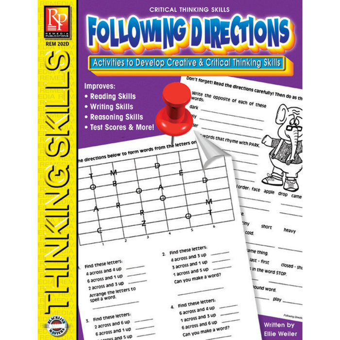 Remedia Publications REM202D Critical Thinking Skills, Following Directions Activity Book