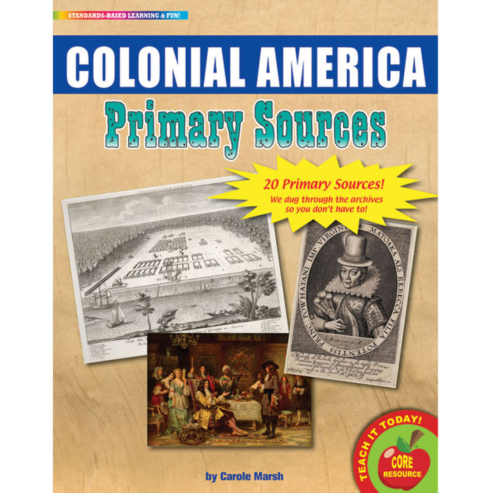 Gallopade GALPSPCOL Primary Sources, Colonial America