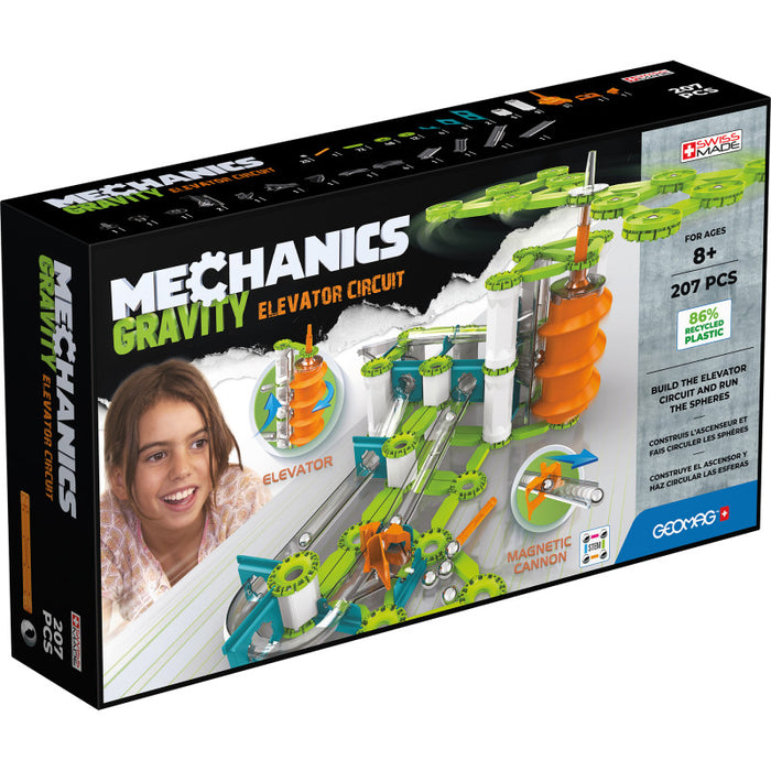 Geomag GMW765 Geomag Mechanics Gravity RE Elev Circuit 207 &ndash; 207-Piece Mechanics Gravity Marble Run STEM Set