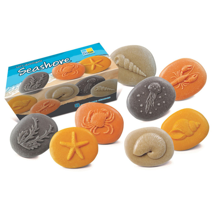 Yellow Door YUS1198 Let's Investigate &ndash; Seashore, Set of 8 Stone Figures