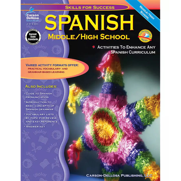 Carson Dellosa Education CD-4301 Skills for Success Spanish Resource Book, Grade 6-12, Paperback