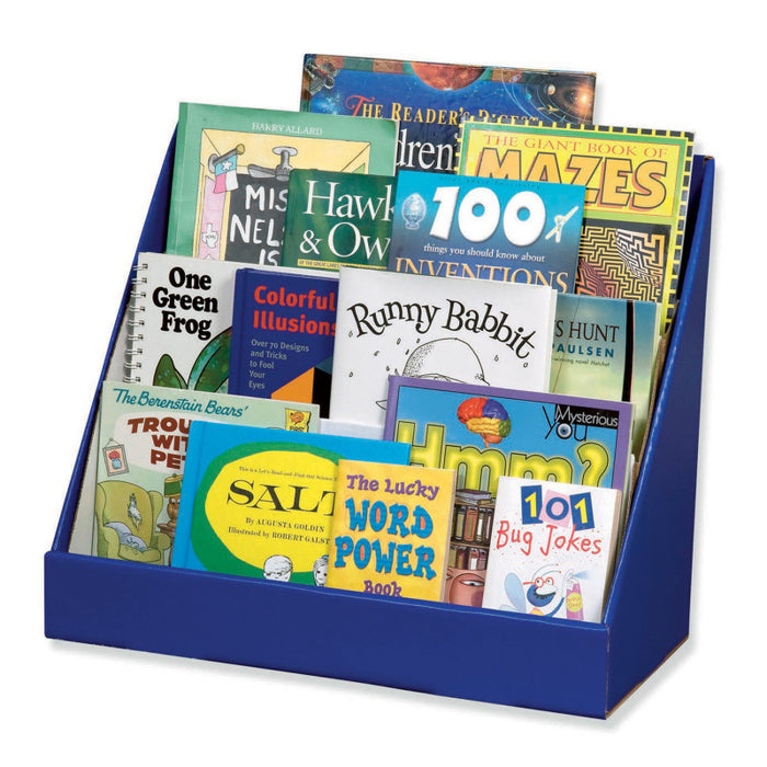 Classroom Keepers PAC001329 Book Shelf, 3-Tiered, Blue, 17"H x 20"W x 10"D