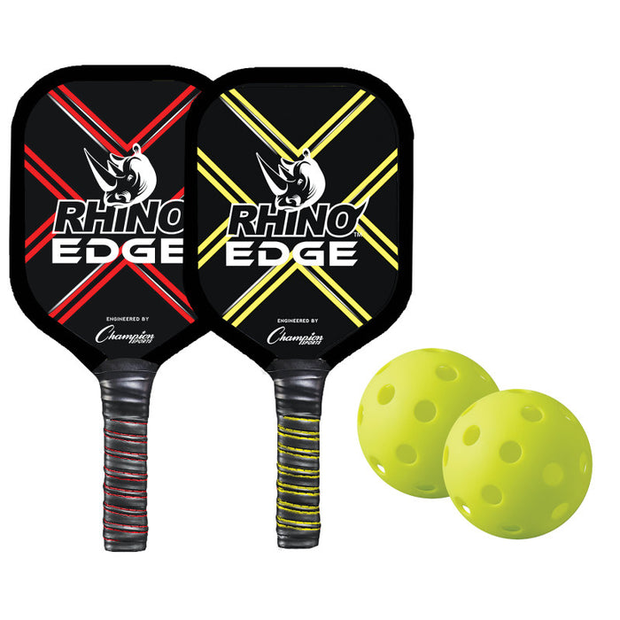 Champion Sports CHSEDGESET100 Rhino Pickleball Edge 2 Player Set