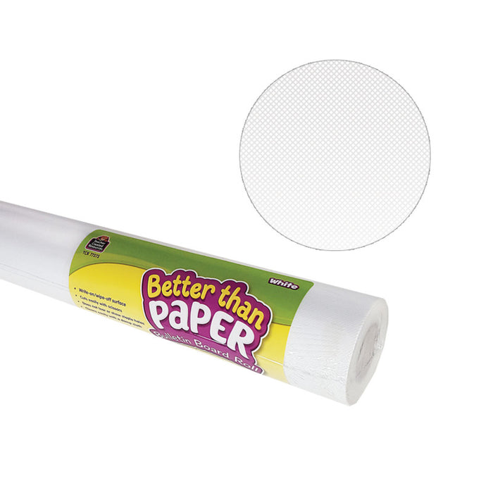 Teacher Created Resources TCR6338 Better Than Paper Bulletin Board Roll, 4' x 12', White, 4 Rolls