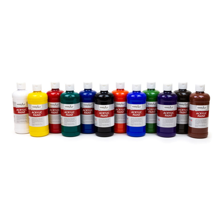 Handy Art RPC881030 Acrylic Paint - Pint Primary Set of 12