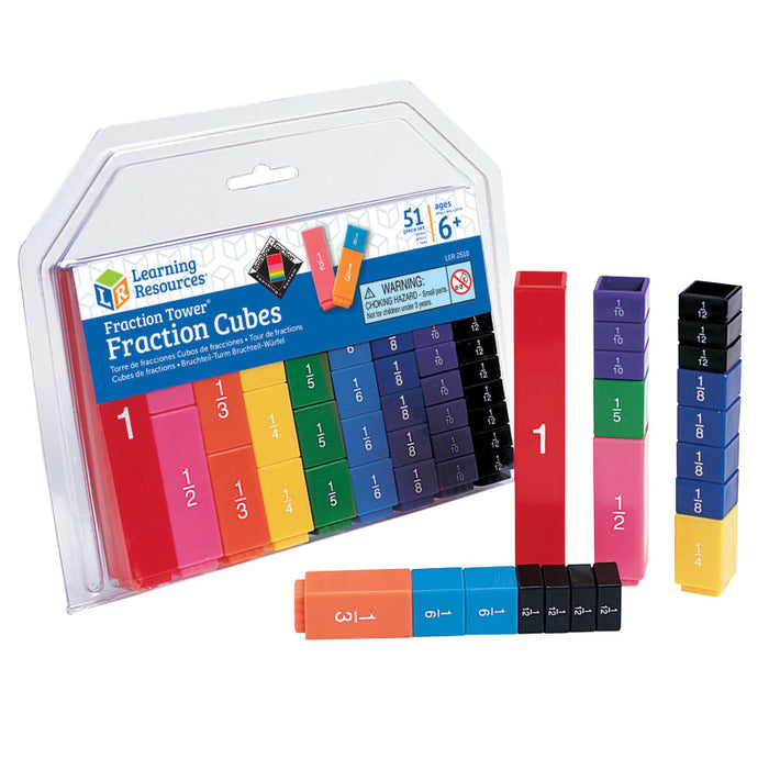 Learning Resources LER2510 Fraction Tower Cubes: Fraction Set