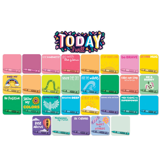 Eureka EU-847829 Crayola Colors of Kindness Today I Will Mini Bulletin Board Set, Pack of 29