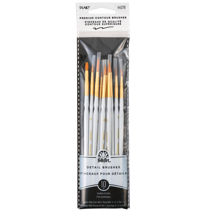 FolkArt FLK44278 Detail Round Brush Set, 10-Piece Set