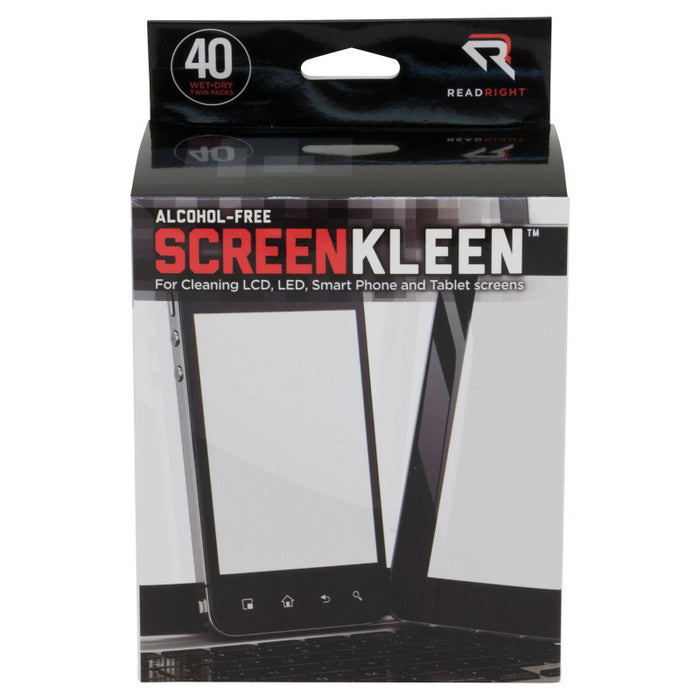 Read Right AVTRR1391 Screen Kleen Cleaning Wipes, Pack of 40