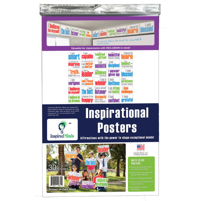 Inspired Minds ISM523CS30 Card Stock Posters, Set of 30, English