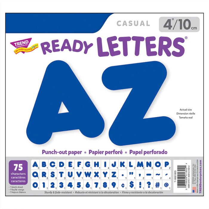 TREND T-1602 Royal Blue 4" Casual Uppercase Ready Letters