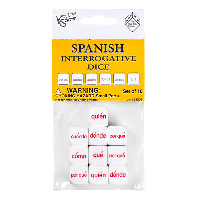 Koplow Games KOP18505 Spanish Interrogative Dice Set, 10 Pieces