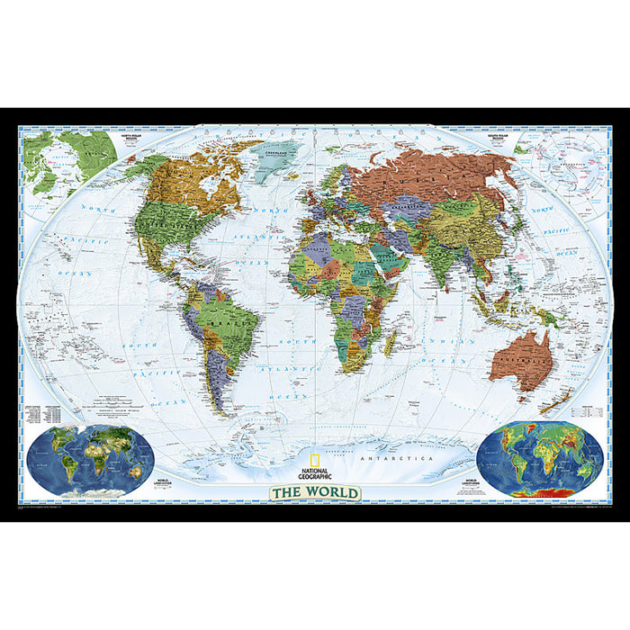 National Geographic NGMRE00622080 World Decorator Map, Enlarged and Laminated, 73" x 48"