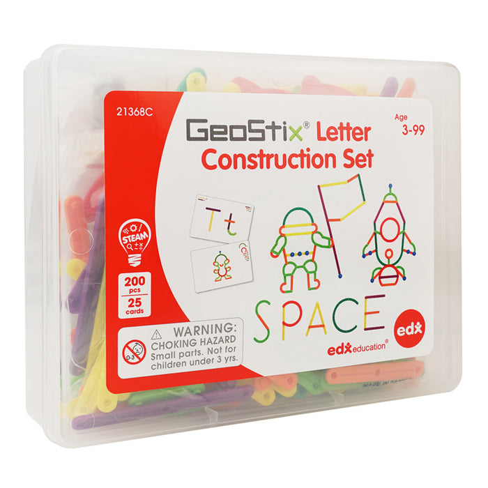 edxeducation CTU21368 GeoStix Letter Construction Set - 200 Connecting Sticks - 50 Activities