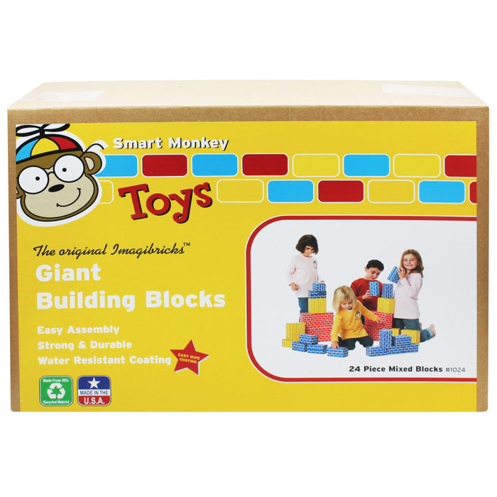 Smart Monkey Toys IMA1024 ImagiBRICKS&trade; Giant Building Block Set, 24 Pieces