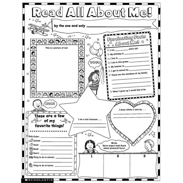 Scholastic Teaching Solutions SC-0439152852 Instant Personal Poster Sets: Read All About Me, Set of 30