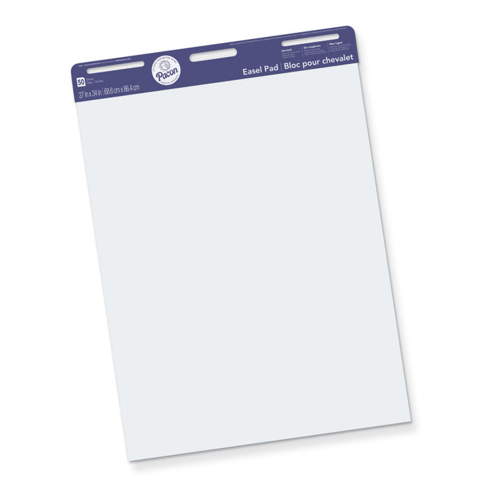 Pacon PAC3385 Easel Pad, Non-Adhesive, White, Unruled 27" x 34", 50 Sheets