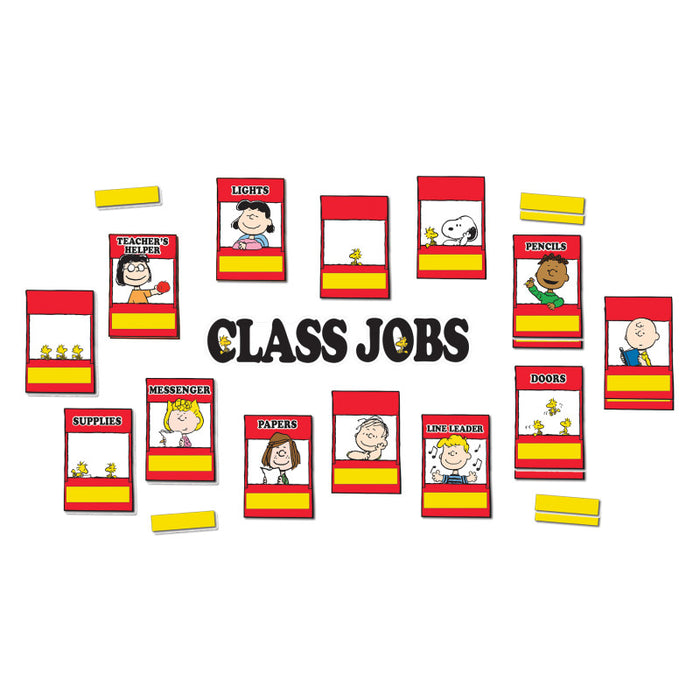 Eureka EU-847832 Peanuts Class Jobs Mini Bulletin Board Set, 47 Pieces