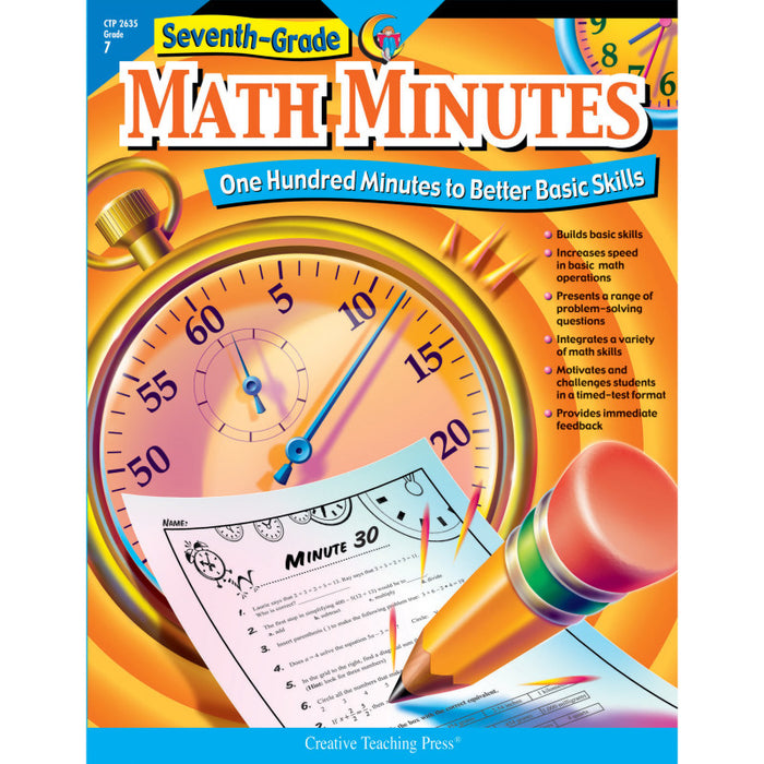 Creative Teaching Press CTP2635 Math Minutes Book, Grade 7