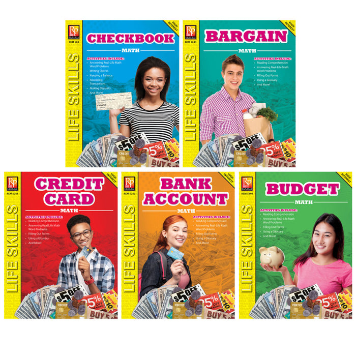 Remedia Publications REM5245 Life Skills Math Series, Set of 5
