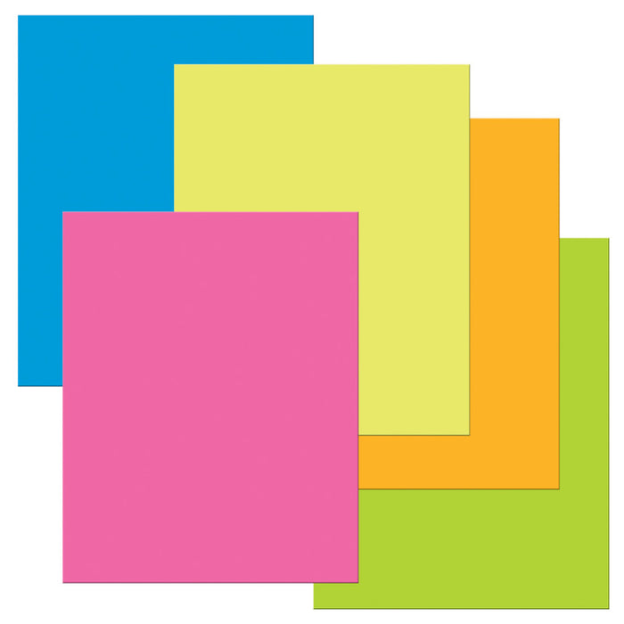 UCreate PAC53051 Premium Coated Poster Board, 5 Assorted Neon Colors, 22" x 28", 25 Sheets